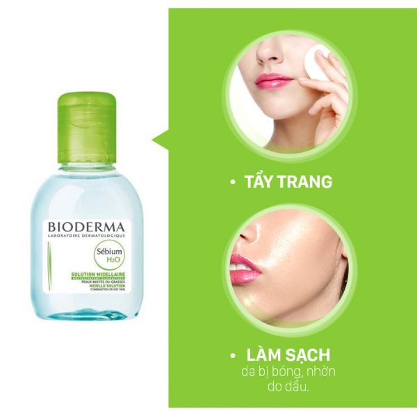 Tẩy Trang Bioderma – Sebium Xanh lá