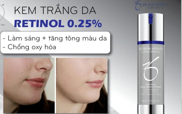 Kem chống lão hóa làm trắng tái tạo da ZO SKIN HEALTH Retinol Skin Brightener 0.25 0.5 1.0 Re 0.5% Re 1%