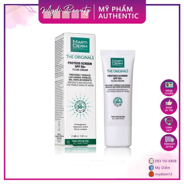 Kem chống nắng ngừa nám Martiderm Proteos Screen SPF50+ Fluid 40ml